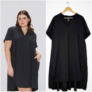 COTIDIÉ Gabrielle Pleated Back Dress with Pockets – Size XXL Black – $145 Retail
